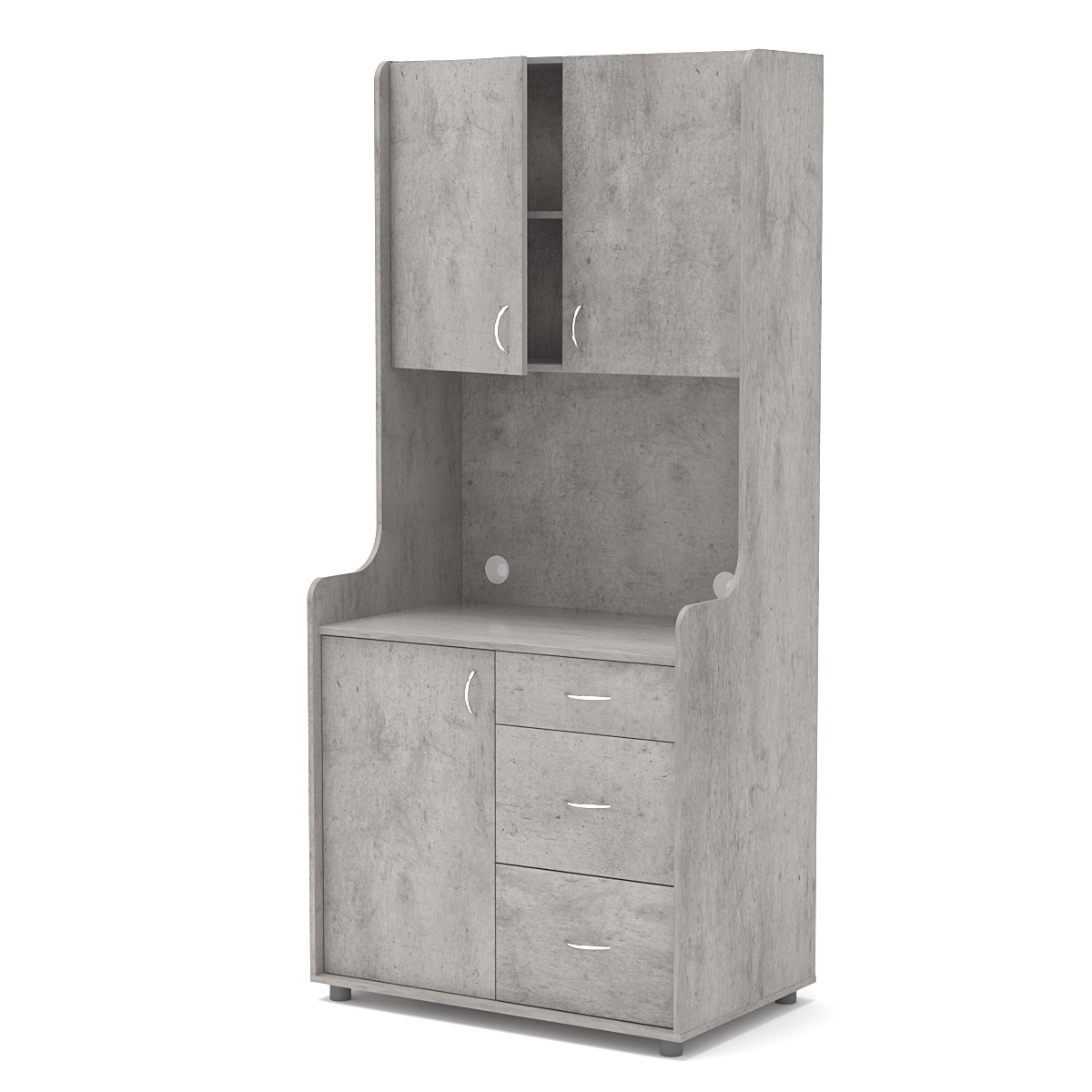 Офисная мини-кухня ЭЛЕГИЯ №3 Бетон Чикаго светло-серый F186 ST9