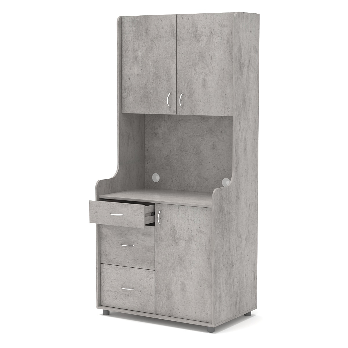 Офисная мини-кухня ЭЛЕГИЯ №4 Бетон Чикаго светло-серый F186 ST9