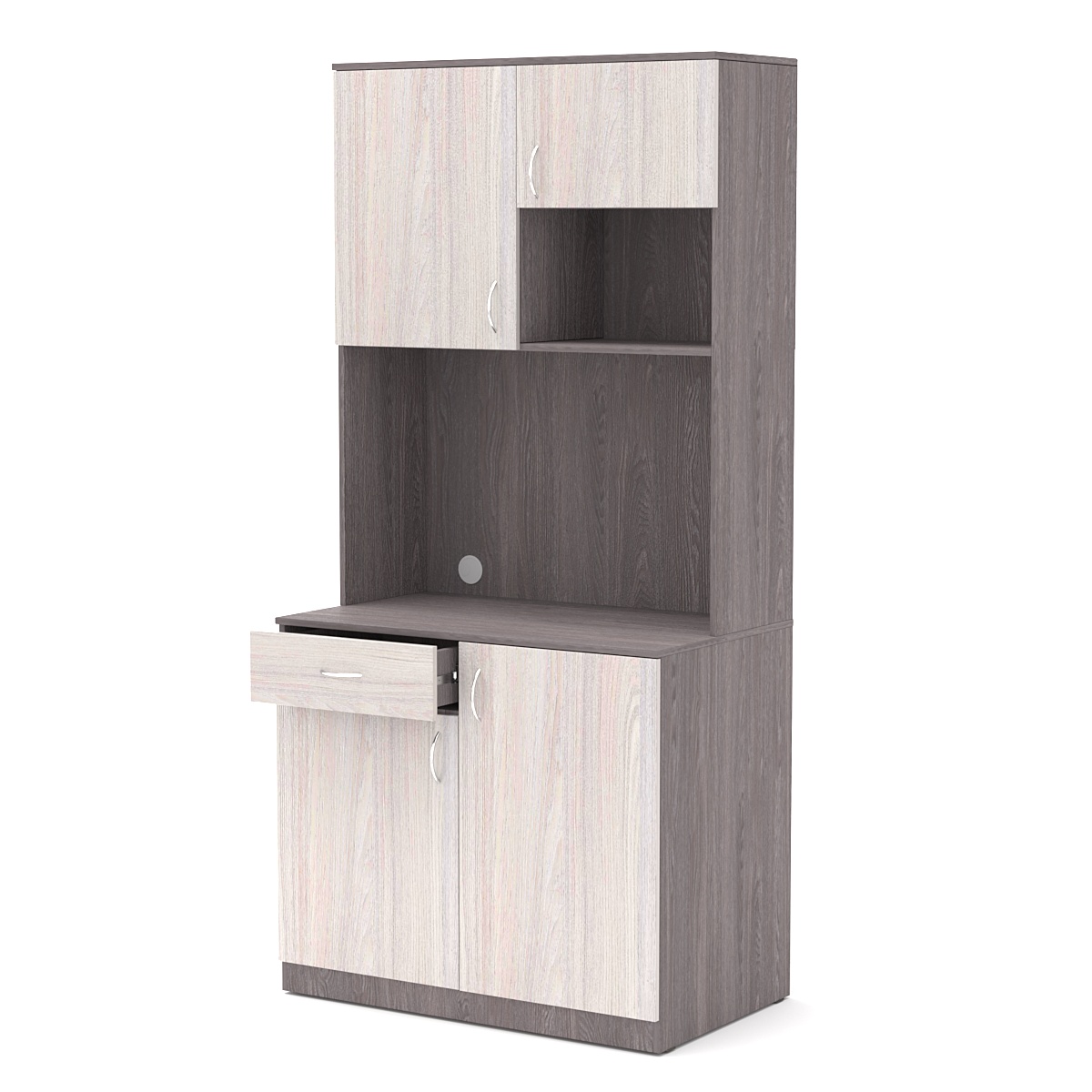 Офисная мини-кухня ПРАКТИК №4 Ясень Анкор темный + Ясень Анкор светлый