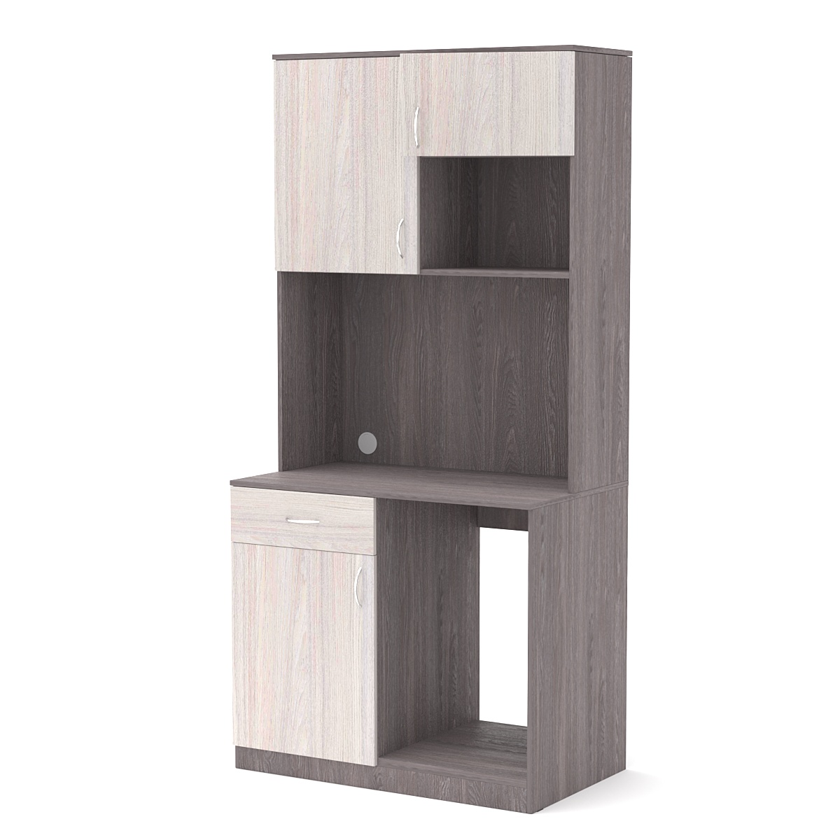 Офисная мини-кухня ПРАКТИК №5 Ясень Анкор темный + Ясень Анкор светлый