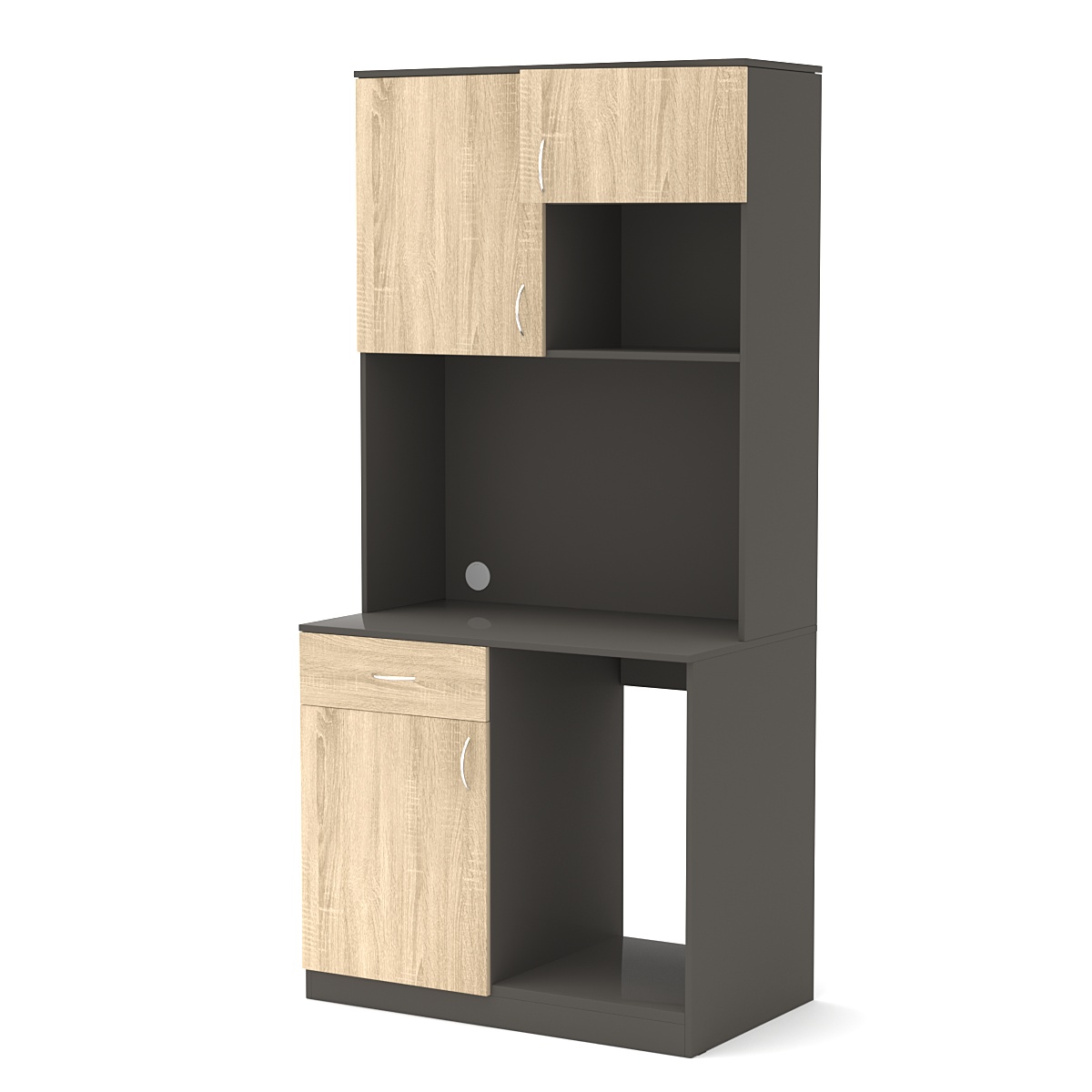 Офисная мини-кухня ПРАКТИК №5 Черный + Дуб Сонома