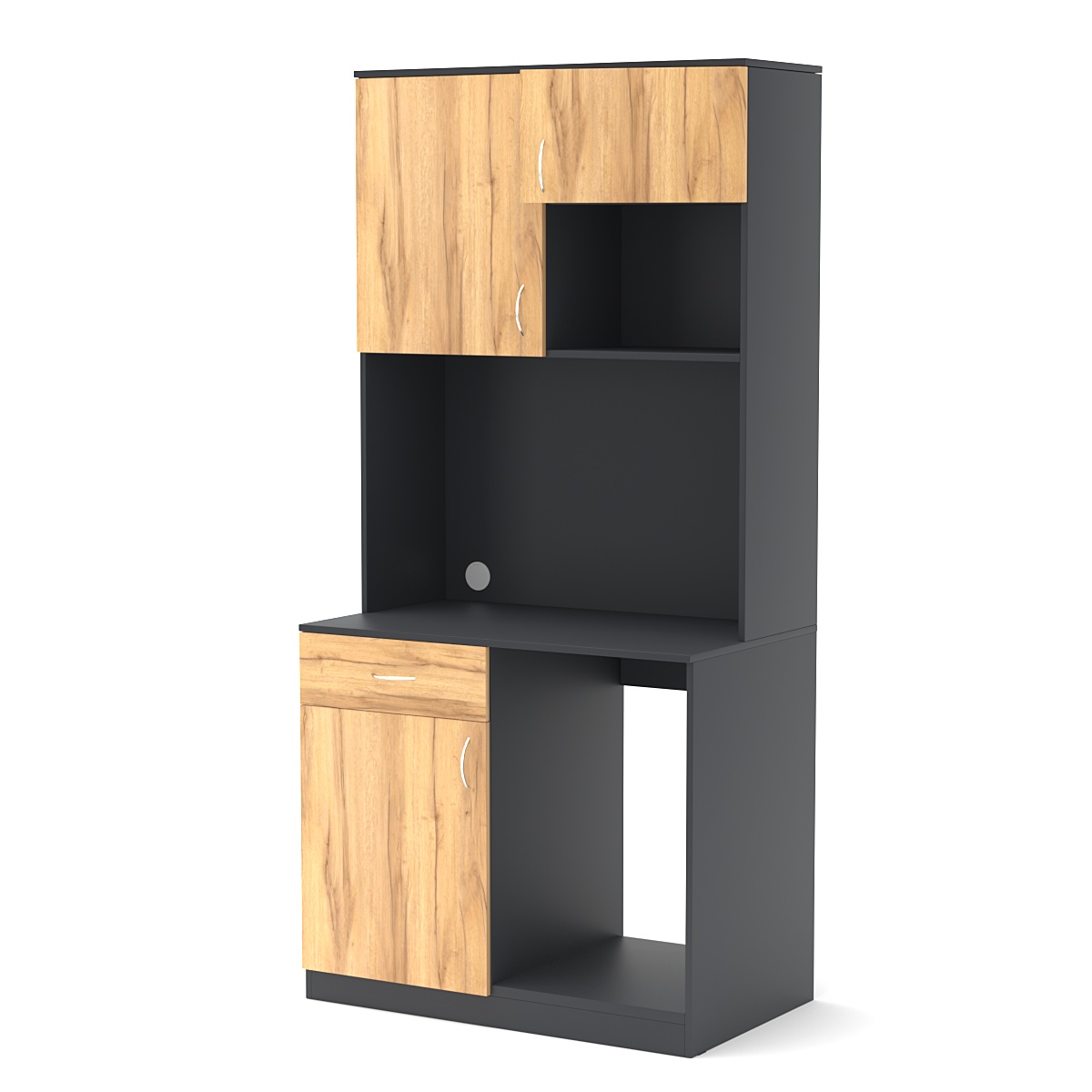 Офисная мини-кухня ПРАКТИК №5 Антрацит+Дуб Золотистый