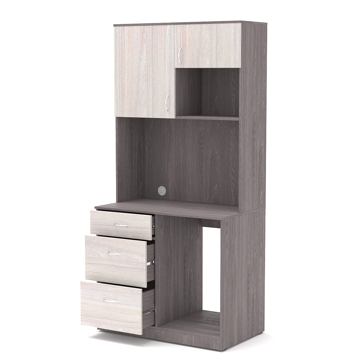 Офисная мини-кухня ПРАКТИК №6 Ясень Анкор темный + Ясень Анкор светлый