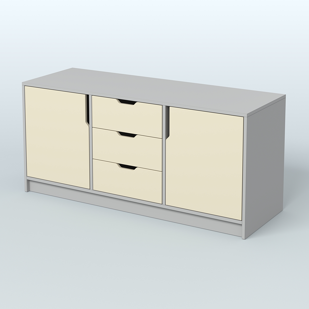 Тумба Модесто Серый + Крем Вайс