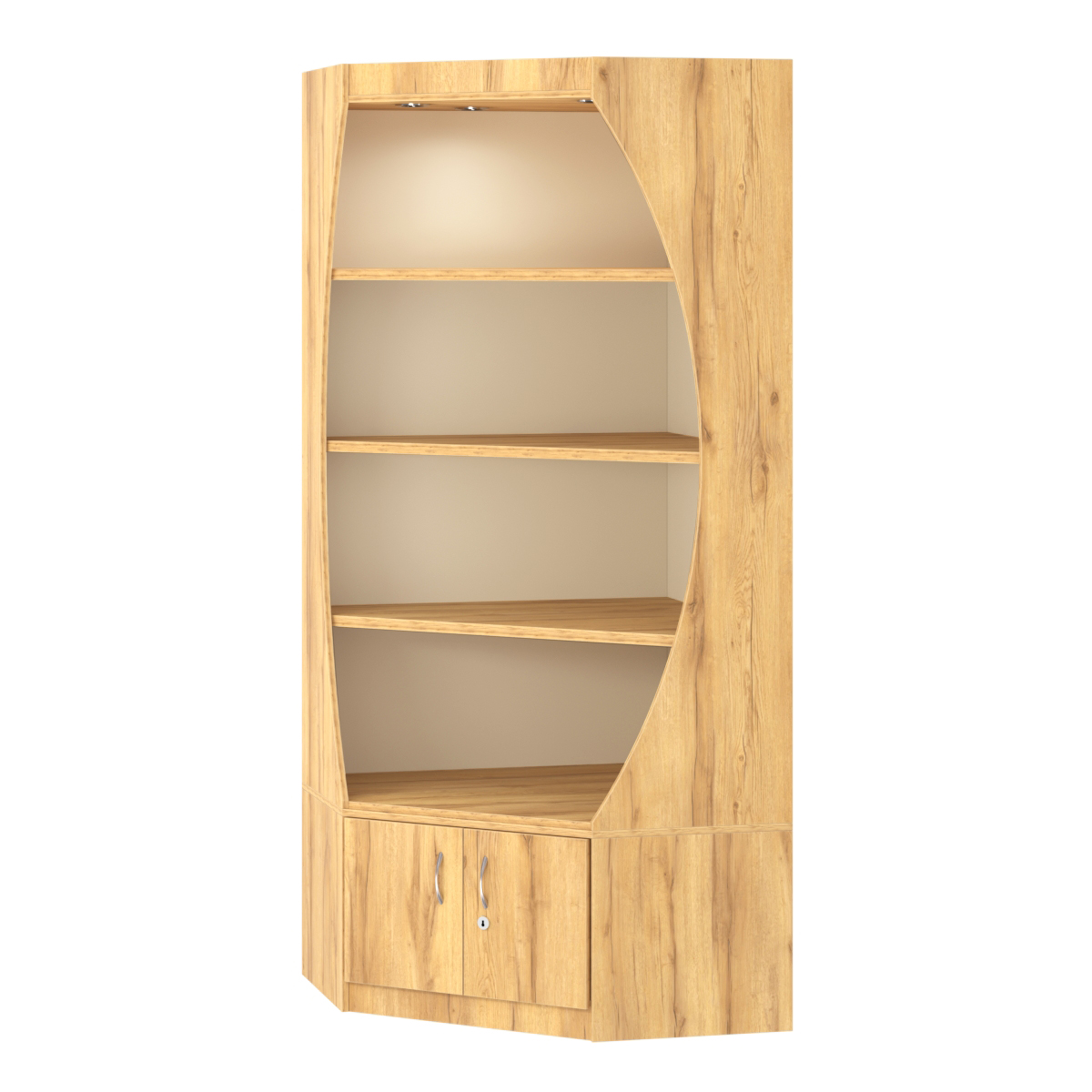 Стеллаж Гарант угловой №1 Дуб Золотистый и Крем Вайс