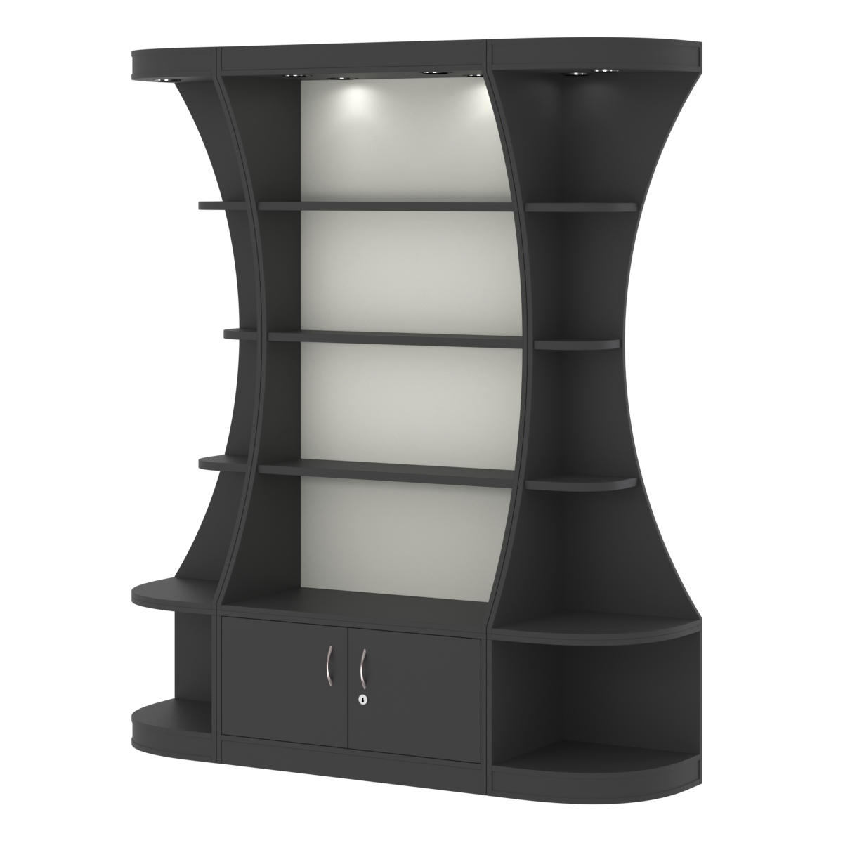 Пристенный высокий стеллаж ГАРАНТ №1 Черный и Белый