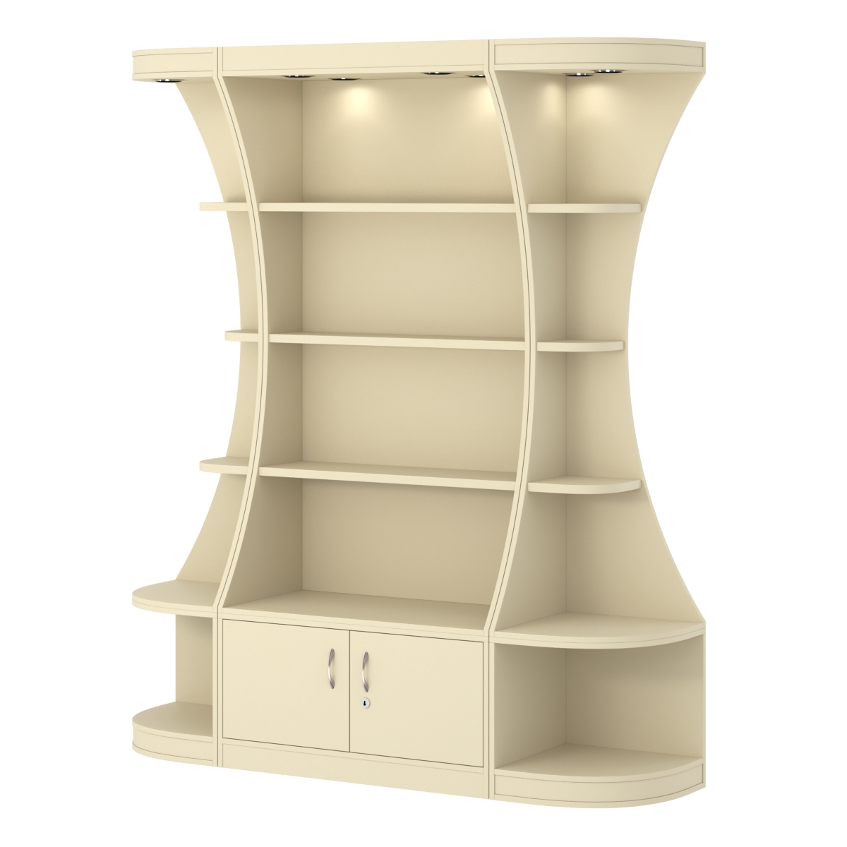 Пристенный высокий стеллаж ГАРАНТ №1 Крем Вайс