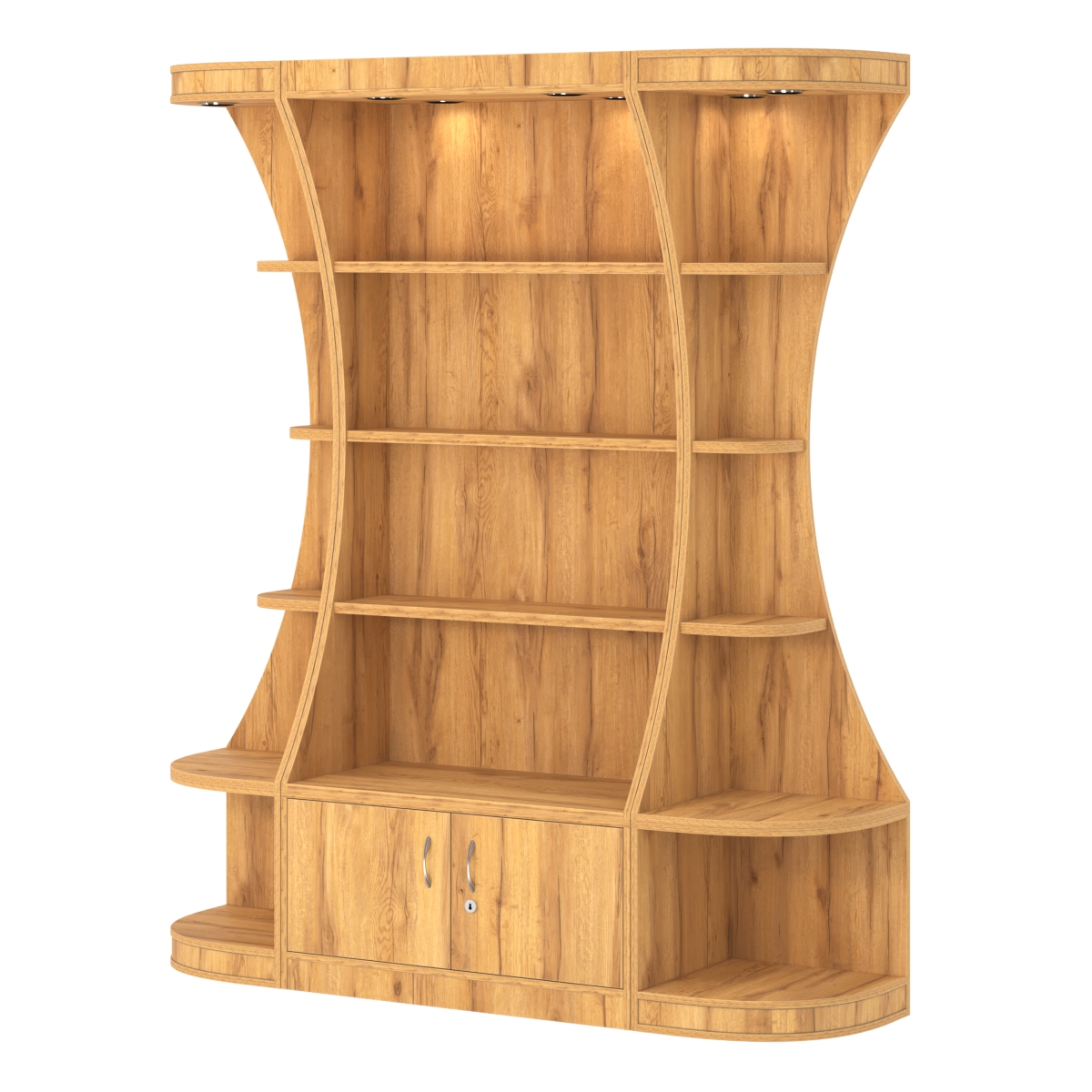 Пристенный высокий стеллаж ГАРАНТ №1 Дуб Золотистый