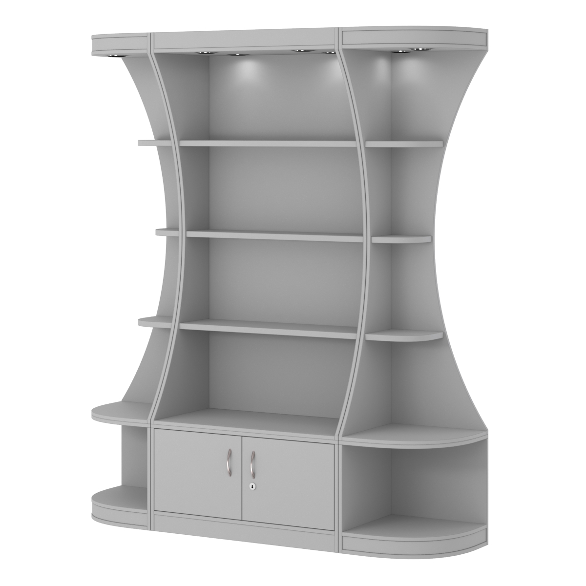 Пристенный высокий стеллаж ГАРАНТ №1 Серый