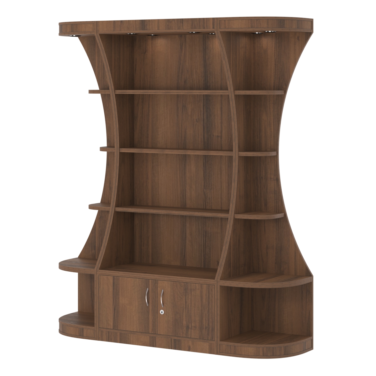 Пристенный высокий стеллаж ГАРАНТ №1 Орех