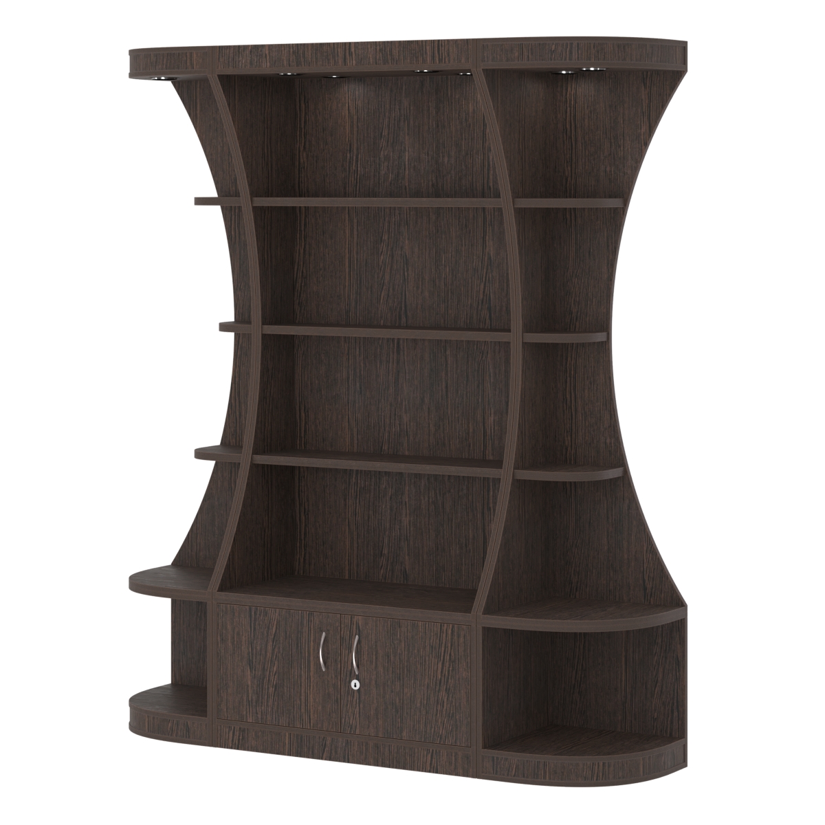 Пристенный высокий стеллаж ГАРАНТ №1 Дуб Венге