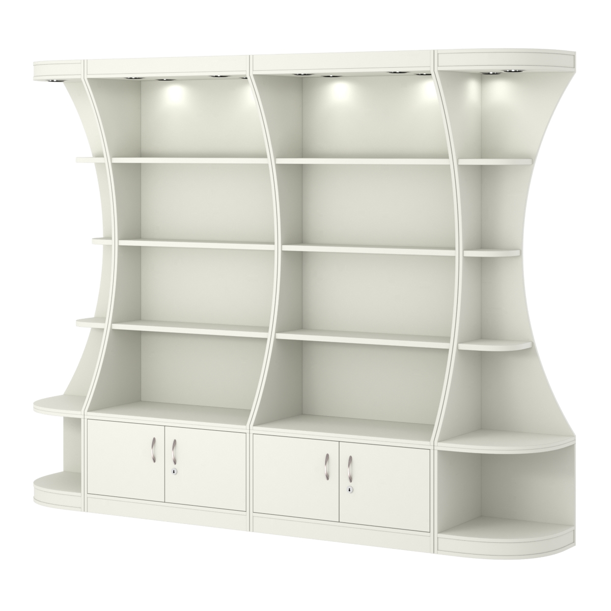  Пристенный высокий стеллаж ГАРАНТ №2 Белый