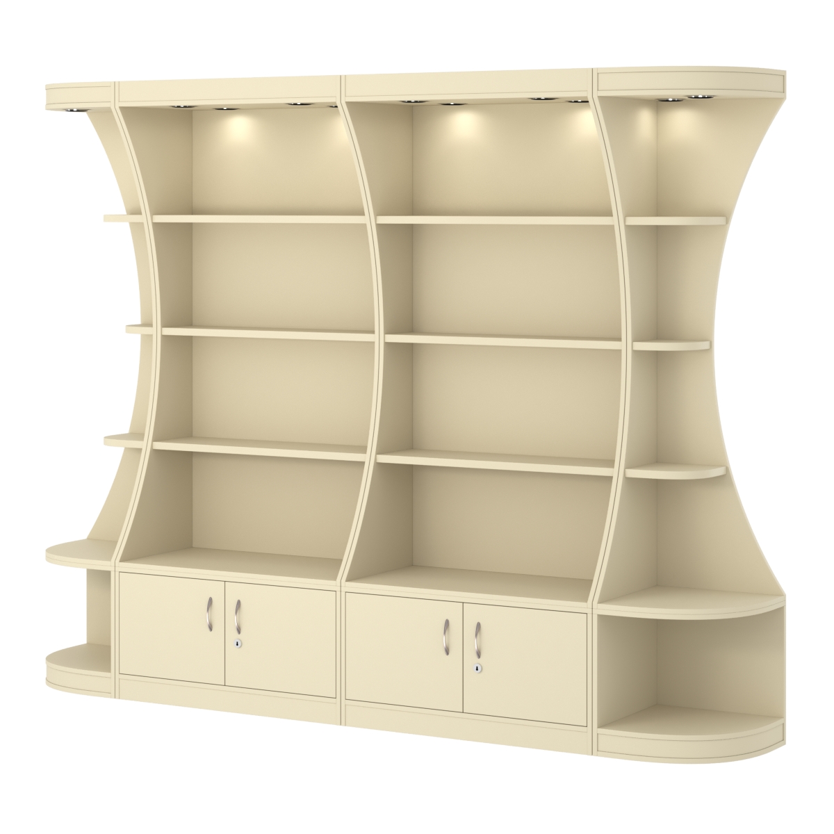  Пристенный высокий стеллаж ГАРАНТ №2 Крем Вайс