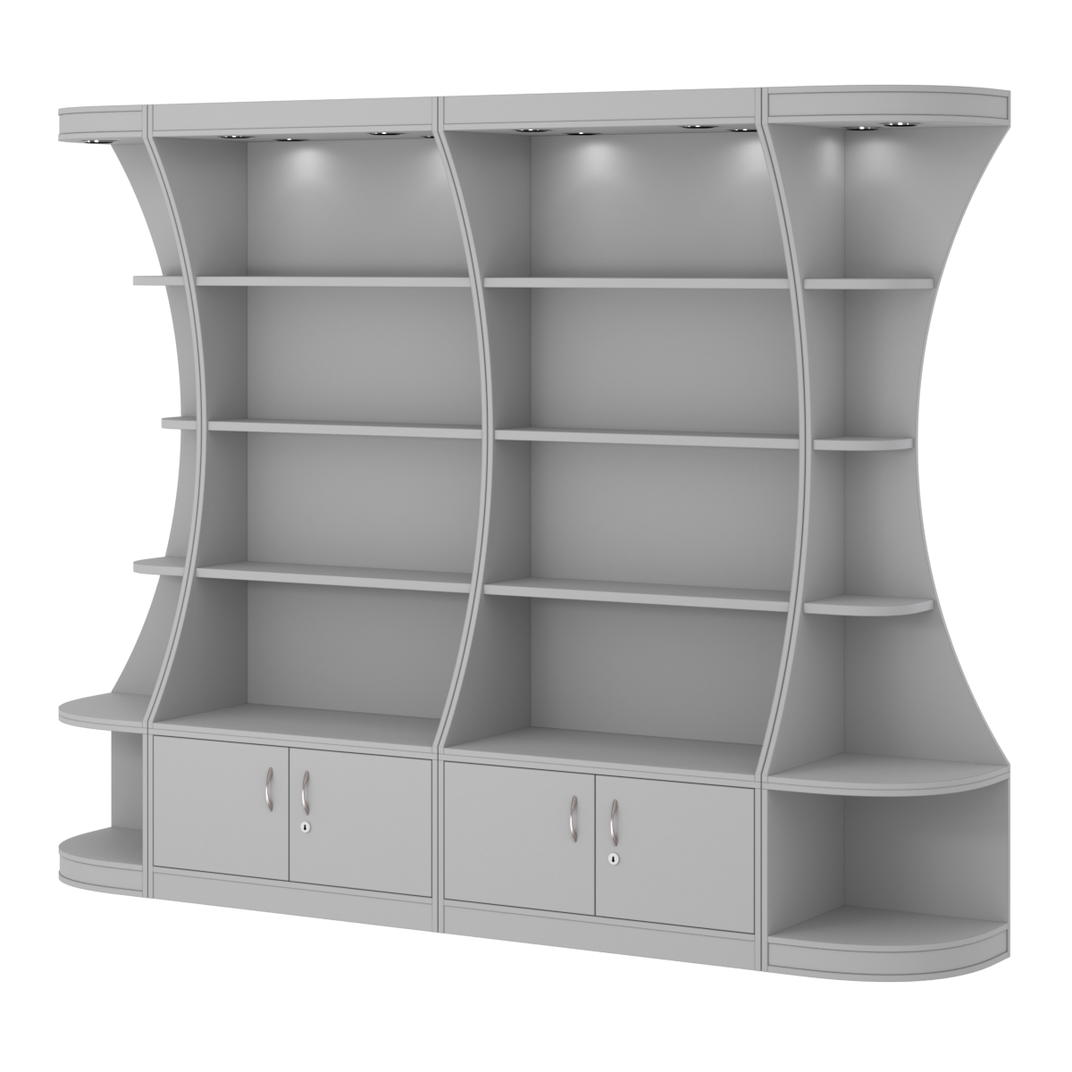  Пристенный высокий стеллаж ГАРАНТ №2 Серый