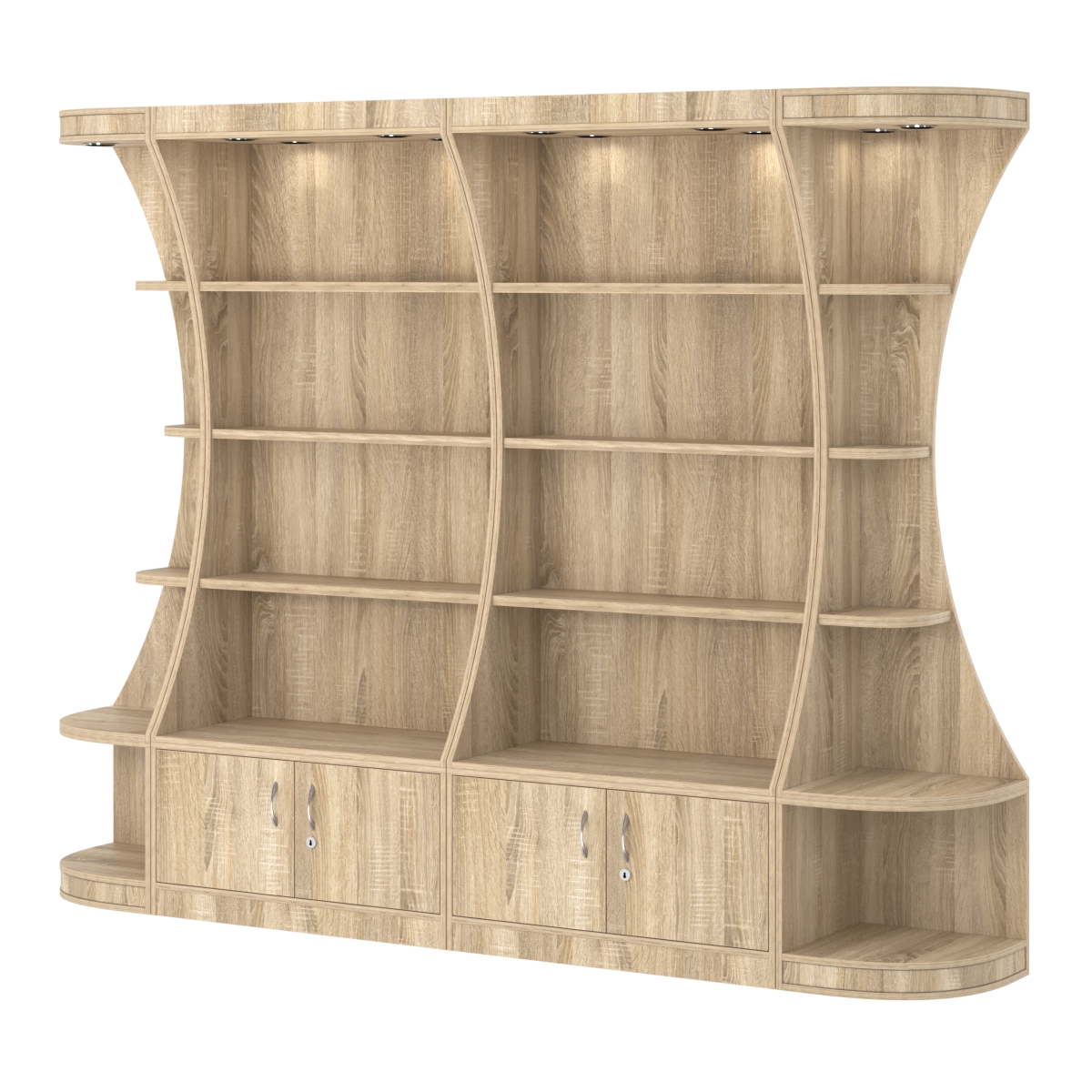  Пристенный высокий стеллаж ГАРАНТ №2 Дуб сонома