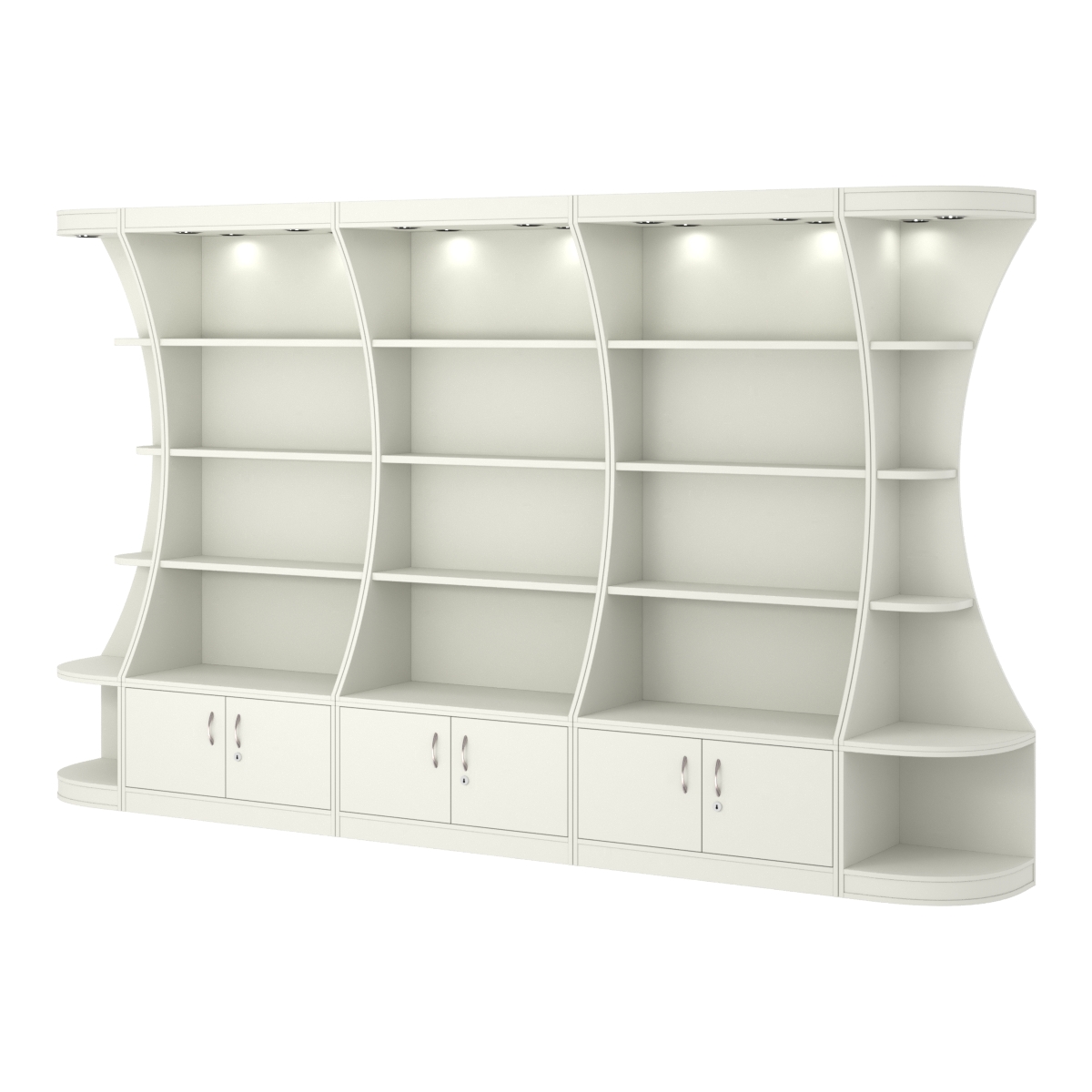 Пристенный высокий стеллаж ГАРАНТ №3 Белый