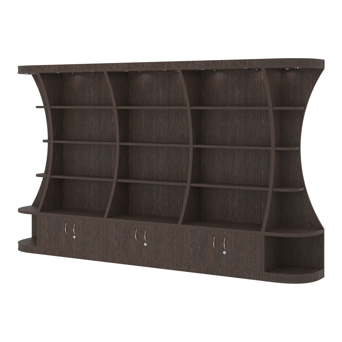 Пристенный высокий стеллаж ГАРАНТ №3 Дуб Венге