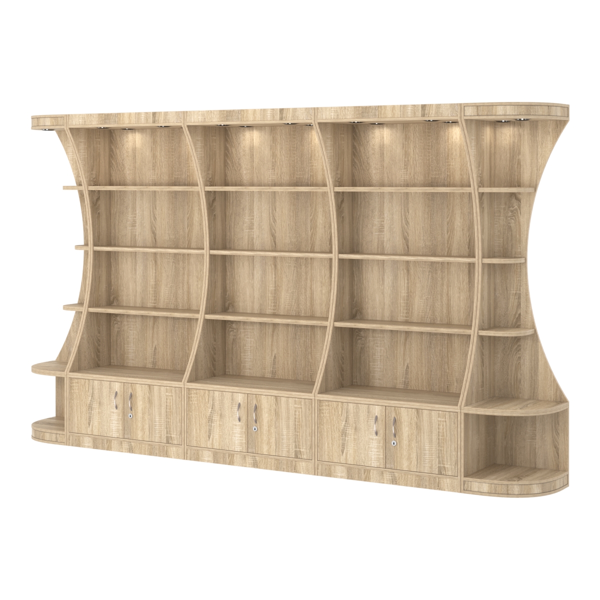 Пристенный высокий стеллаж ГАРАНТ №3 Дуб сонома