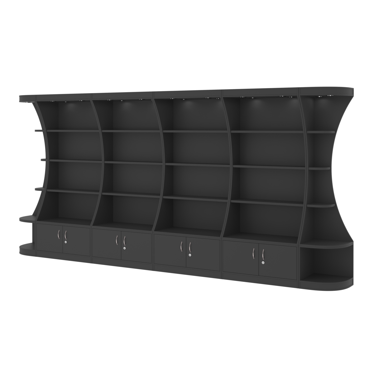 Пристенный высокий стеллаж ГАРАНТ №4 Черный