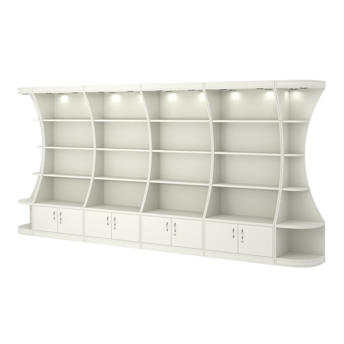 Пристенный высокий стеллаж ГАРАНТ №4 Белый