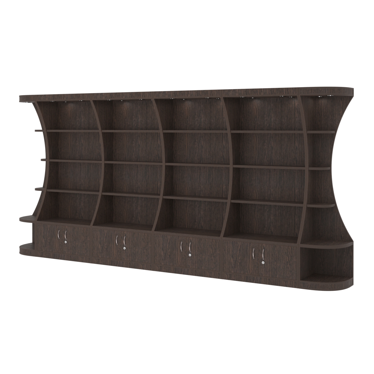 Пристенный высокий стеллаж ГАРАНТ №4 Дуб Венге