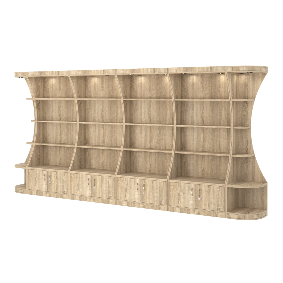 Пристенный высокий стеллаж ГАРАНТ №4 Дуб сонома