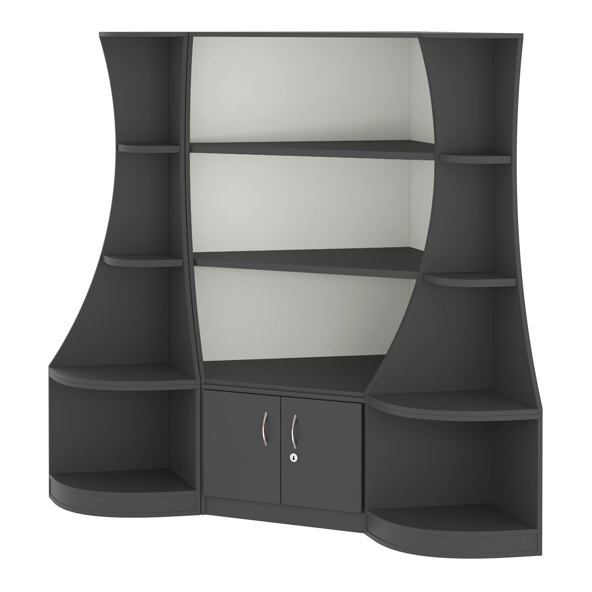 Угловой низкий стеллаж ГАРАНТ №1 Черный и Белый