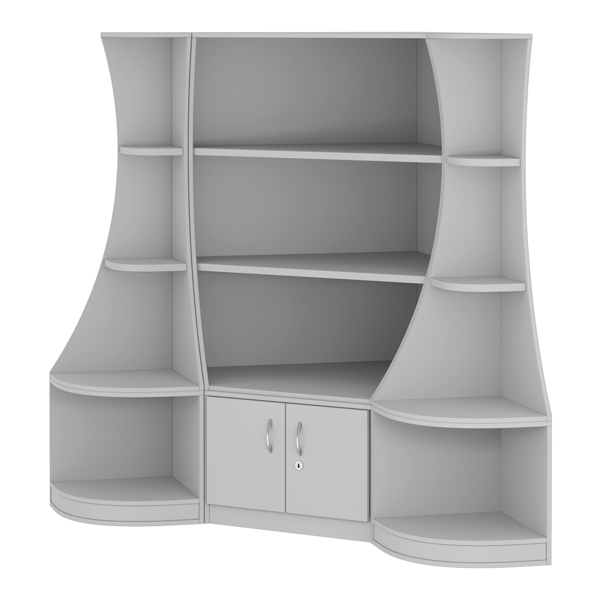 Угловой низкий стеллаж ГАРАНТ №1 Серый