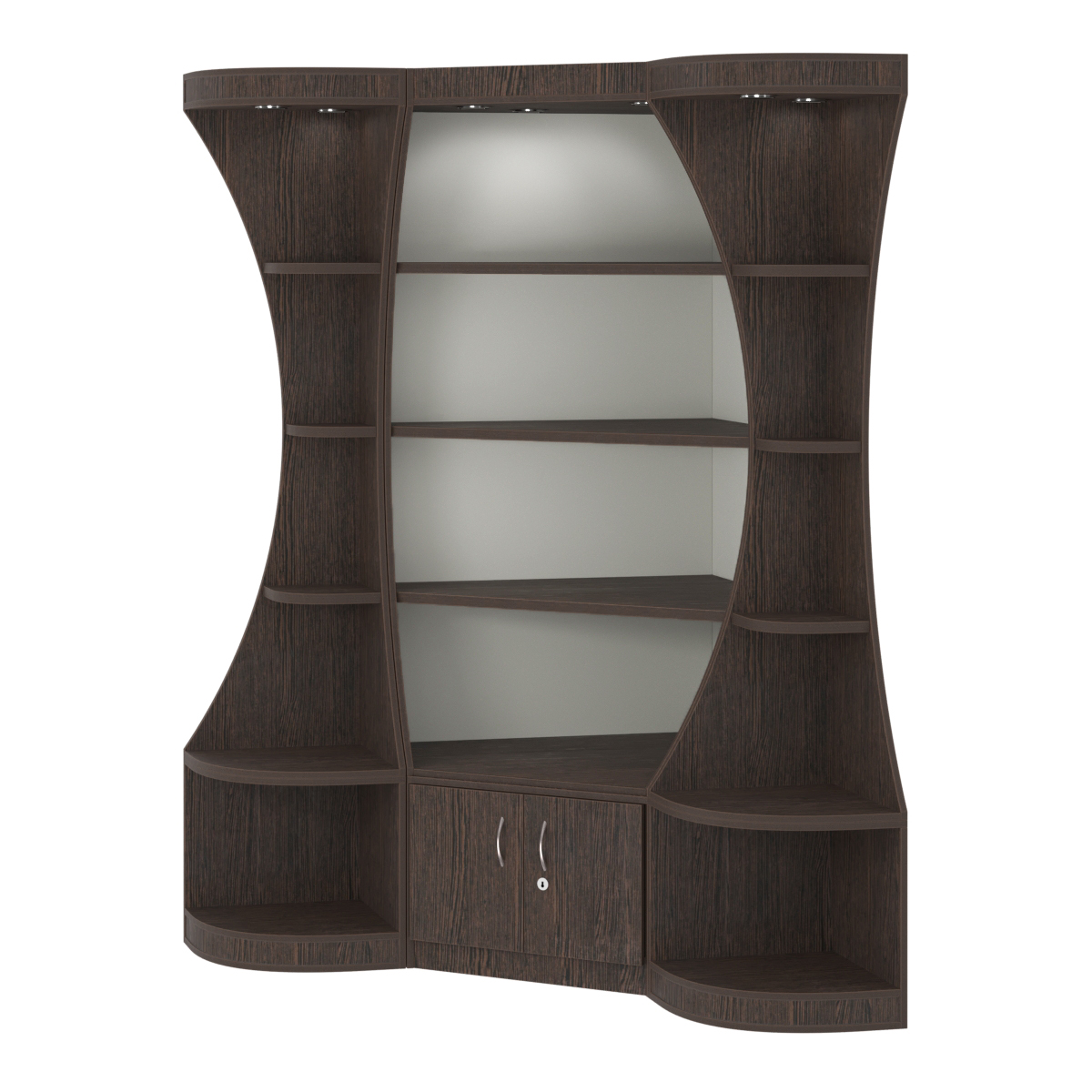 Угловой высокий стеллаж ГАРАНТ №1 Дуб Венге + Белый