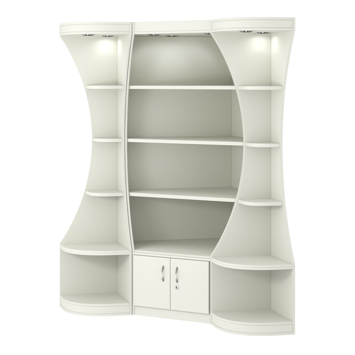 Угловой высокий стеллаж ГАРАНТ №1 Белый