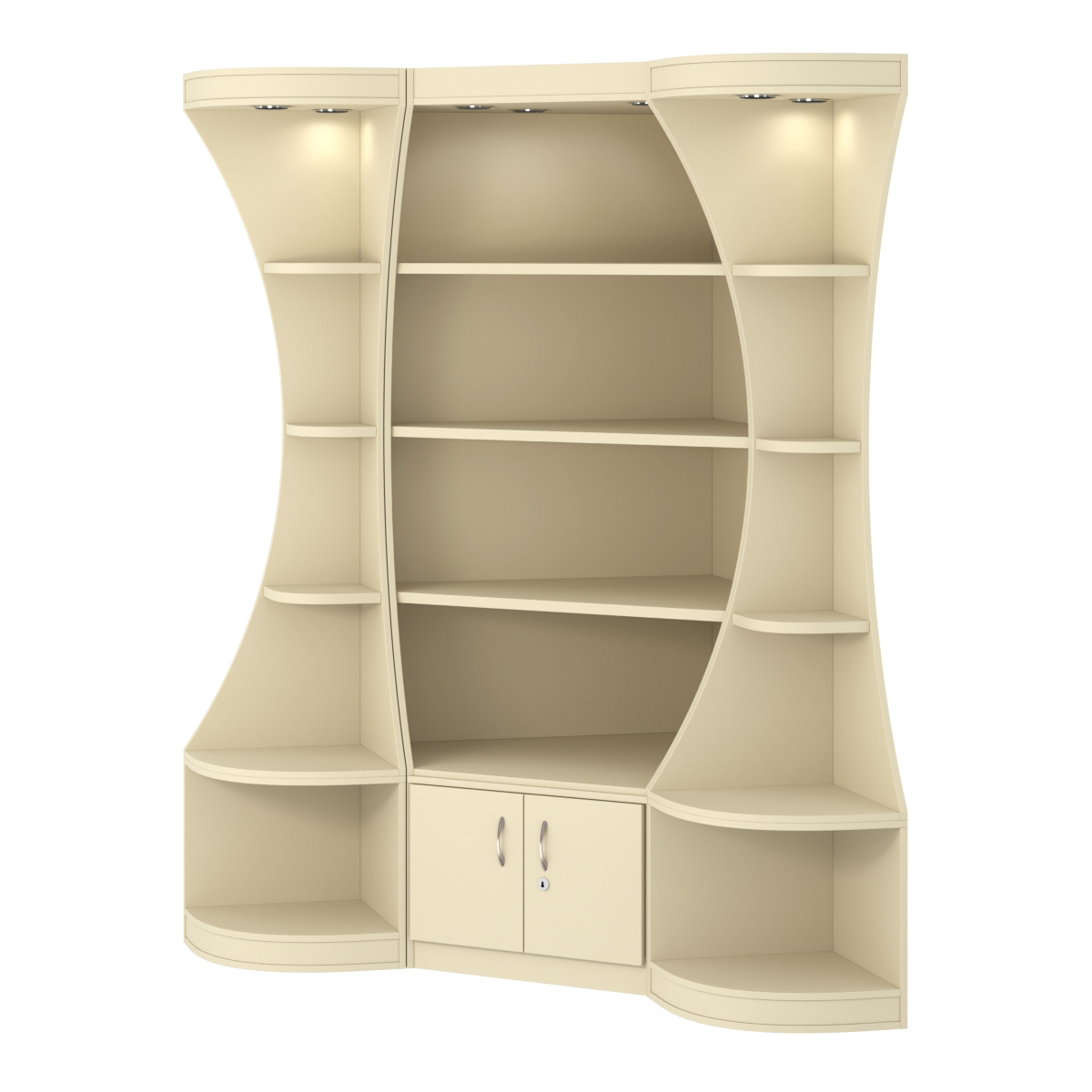 Угловой высокий стеллаж ГАРАНТ №1 Крем Вайс