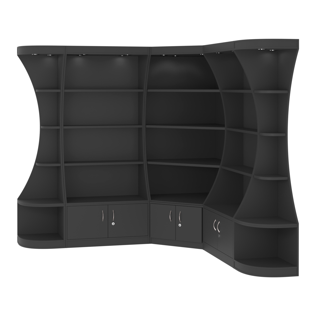 Угловой высокий стеллаж ГАРАНТ №2 Черный