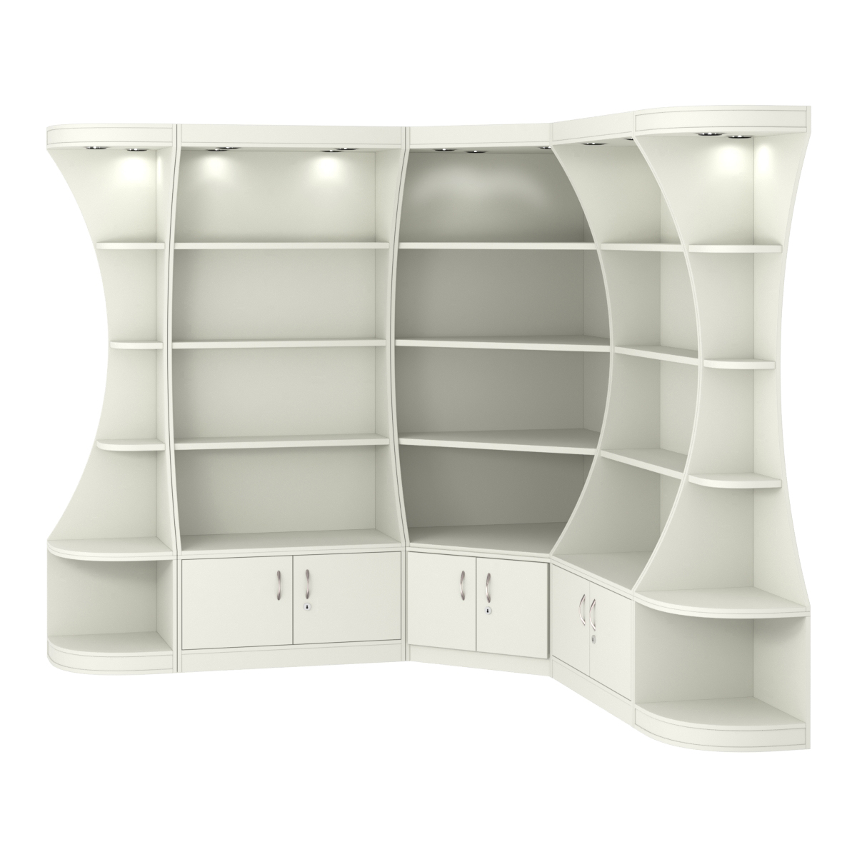 Угловой высокий стеллаж ГАРАНТ №2 Белый