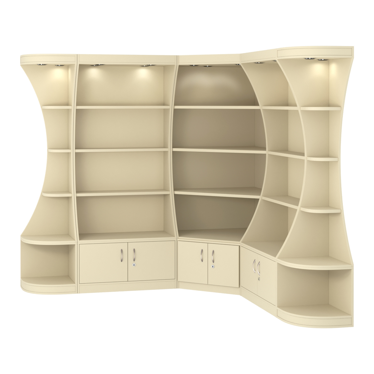 Угловой высокий стеллаж ГАРАНТ №2 Крем Вайс