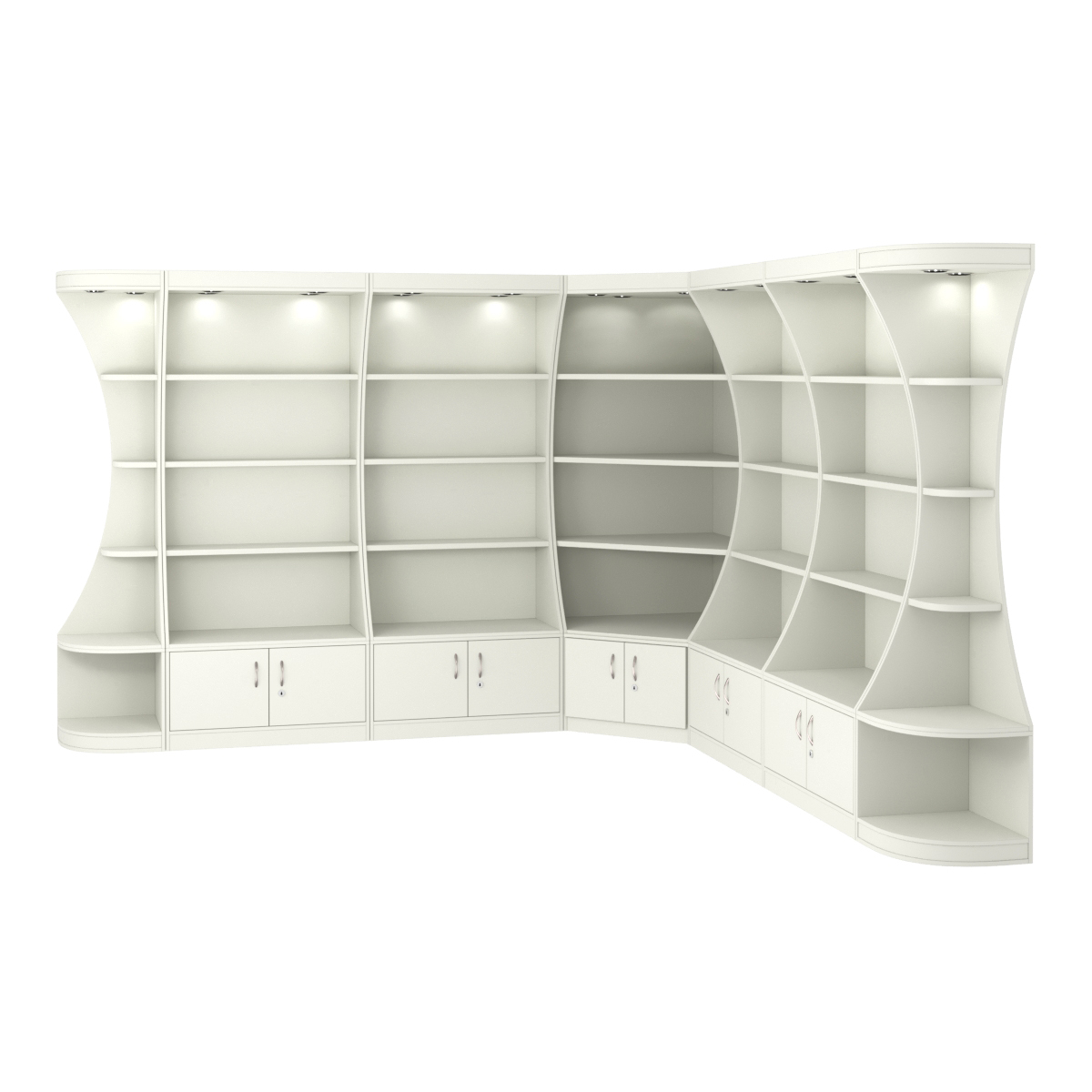 Угловой высокий стеллаж ГАРАНТ №3 Белый