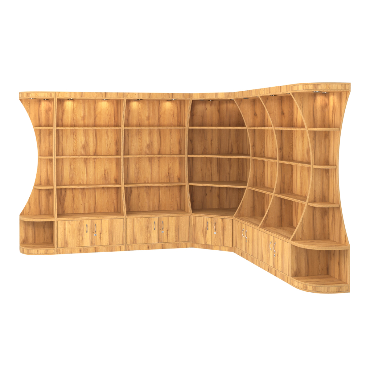 Угловой высокий стеллаж ГАРАНТ №3 Дуб Золотистый