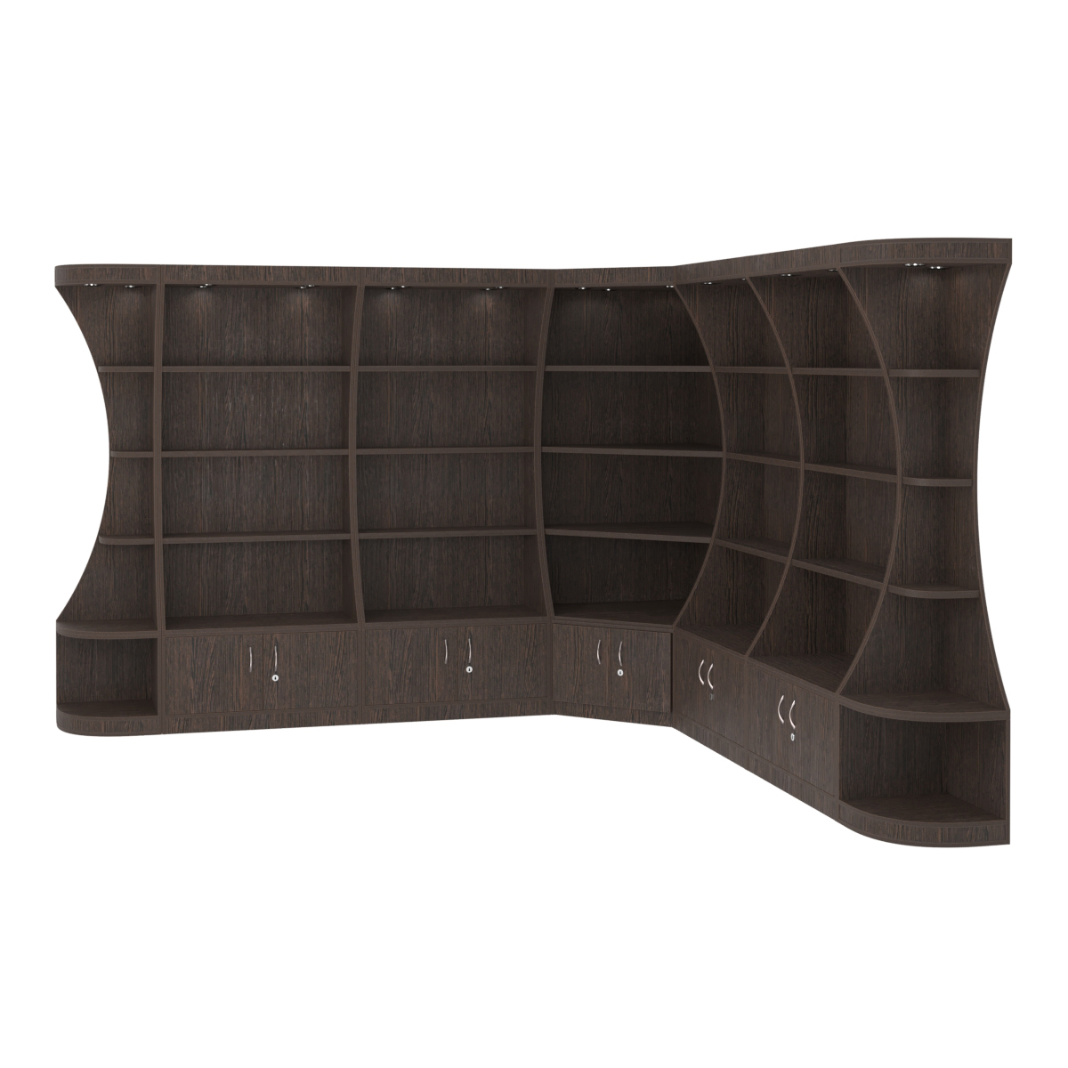 Угловой высокий стеллаж ГАРАНТ №3 Дуб Венге