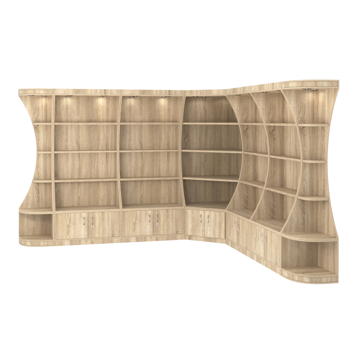 Угловой высокий стеллаж ГАРАНТ №3 Дуб сонома