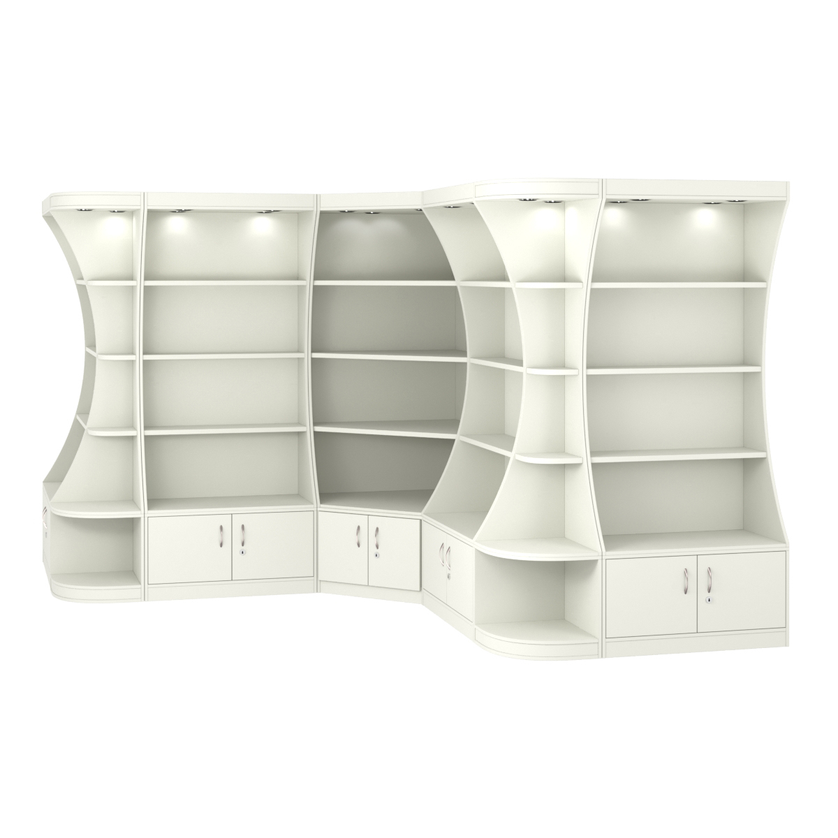 Угловой высокий стеллаж ГАРАНТ №4 Белый