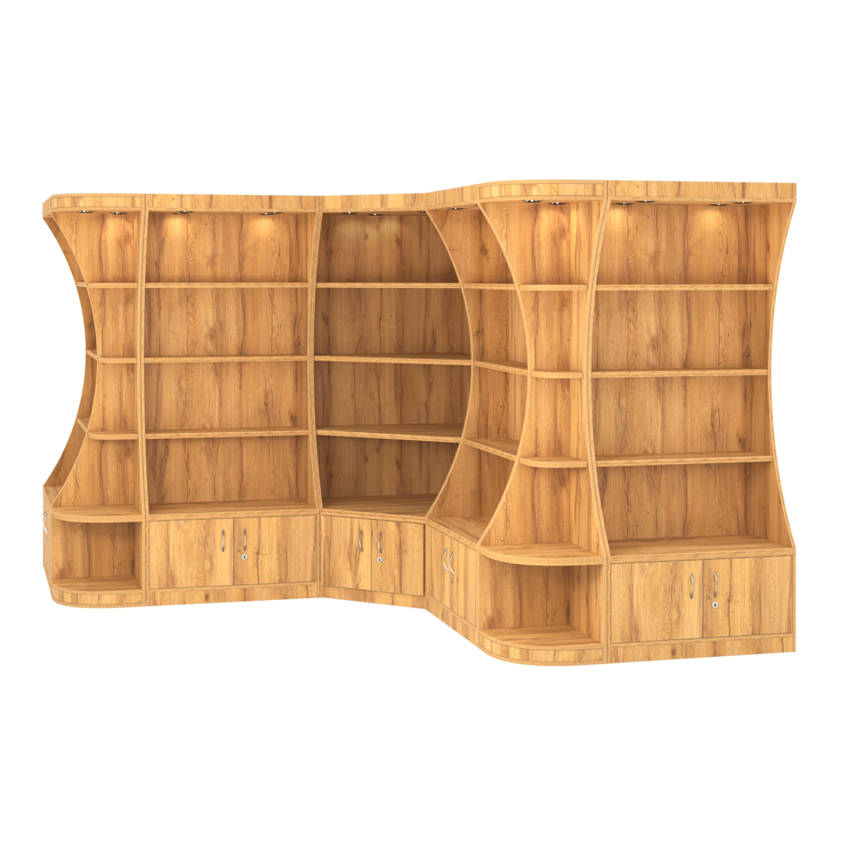 Угловой высокий стеллаж ГАРАНТ №4 Дуб Золотистый