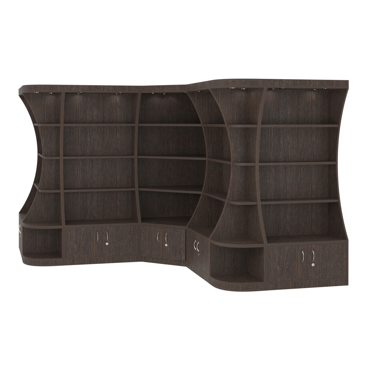 Угловой высокий стеллаж ГАРАНТ №4 Дуб Венге