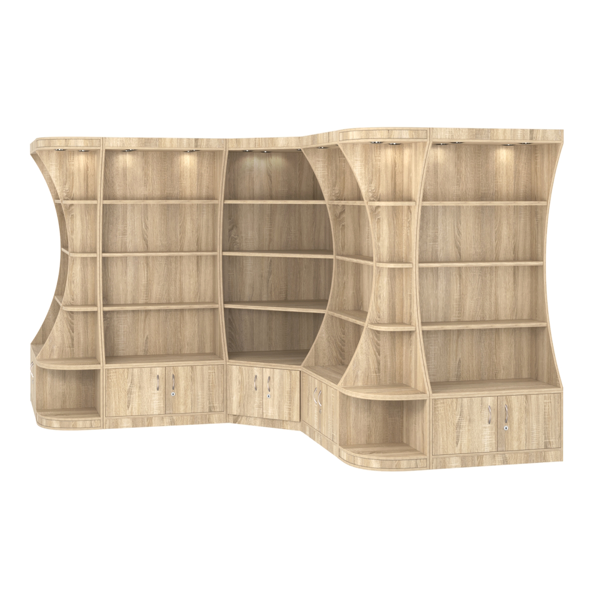 Угловой высокий стеллаж ГАРАНТ №4 Дуб сонома