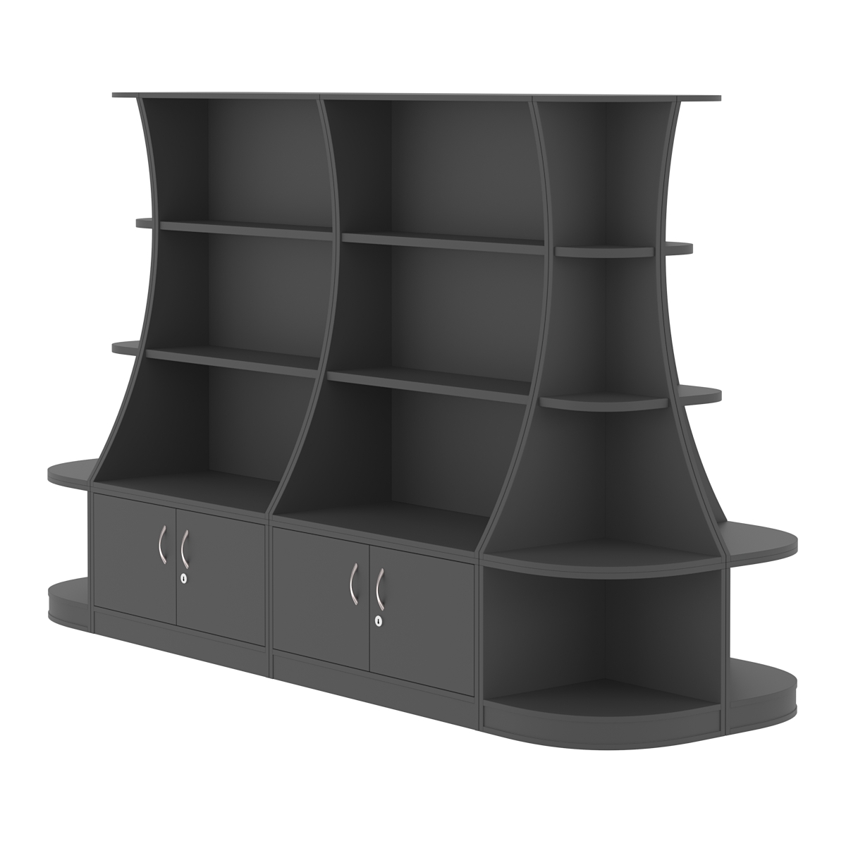  Островной низкий стеллаж ГАРАНТ №3 Черный