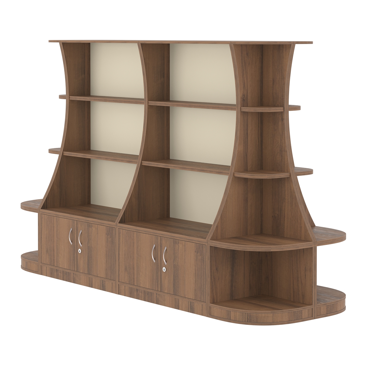  Островной низкий стеллаж ГАРАНТ №3 Орех + Крем Вайс