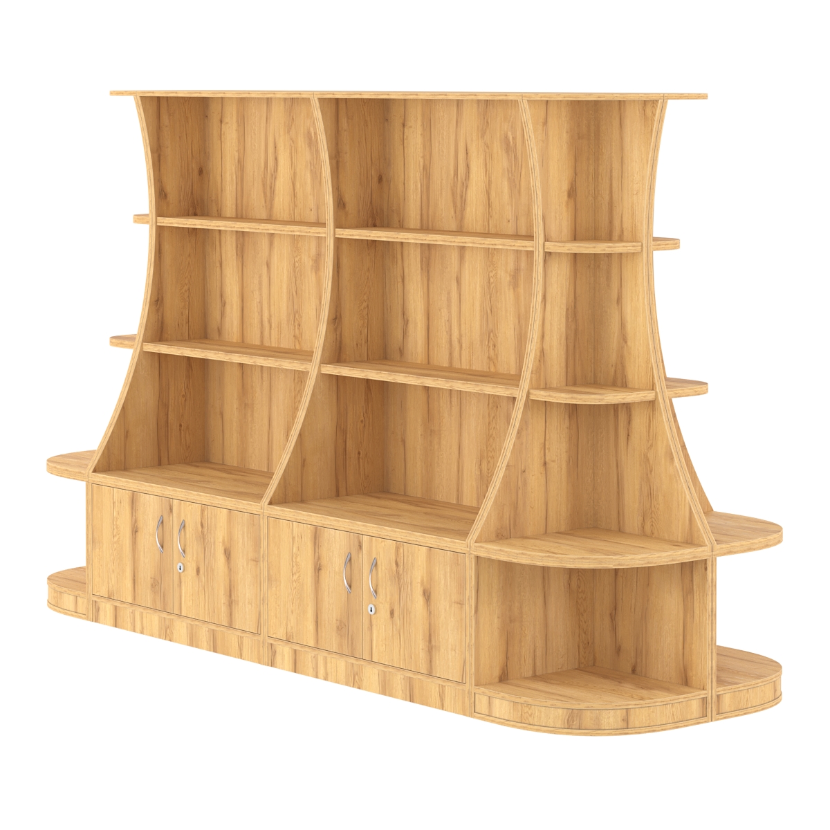  Островной низкий стеллаж ГАРАНТ №3 Дуб Золотистый