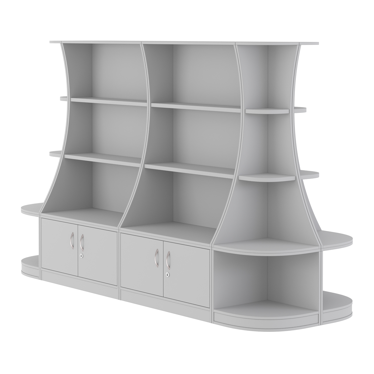  Островной низкий стеллаж ГАРАНТ №3 Серый