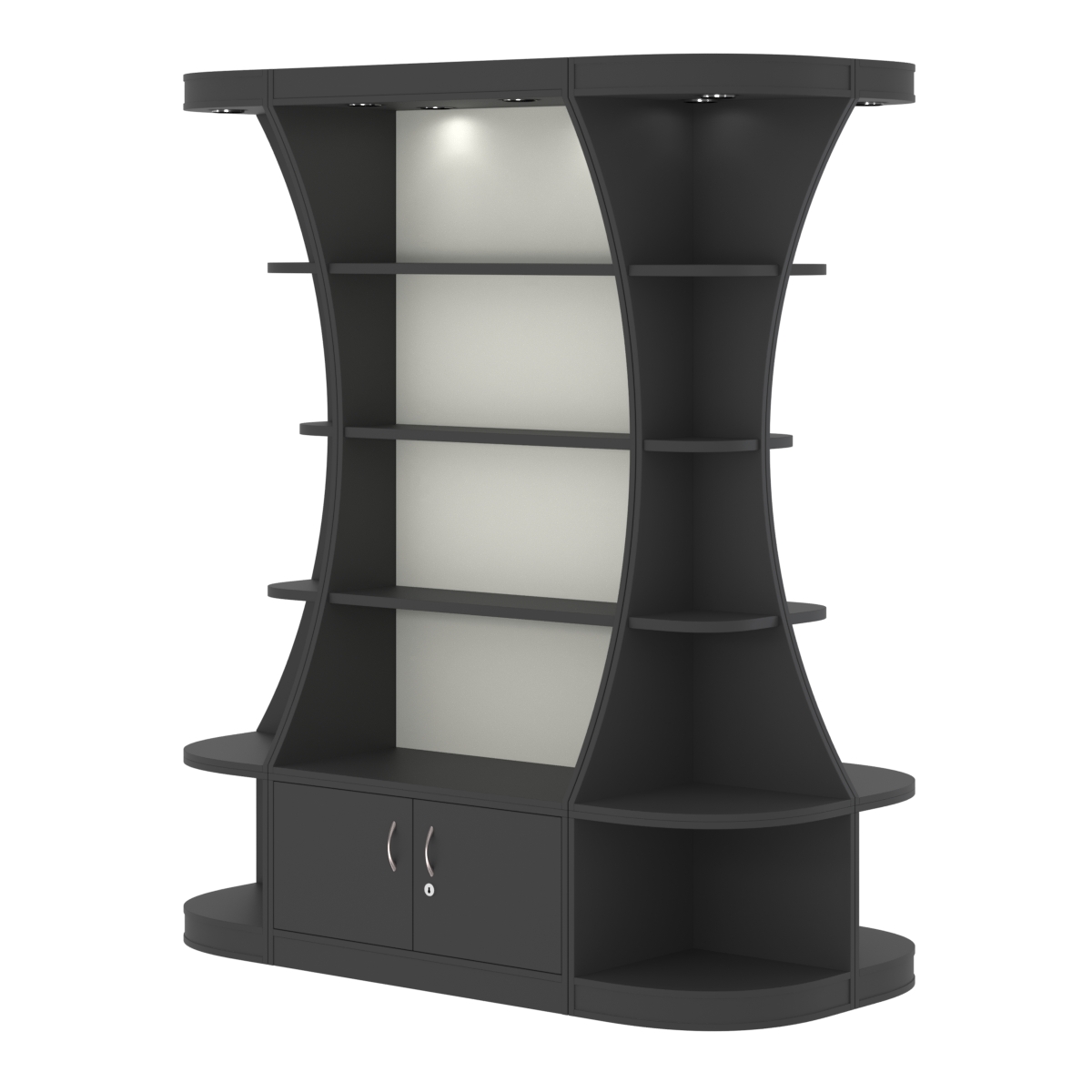 Островной высокий стеллаж ГАРАНТ №2 Черный и Белый