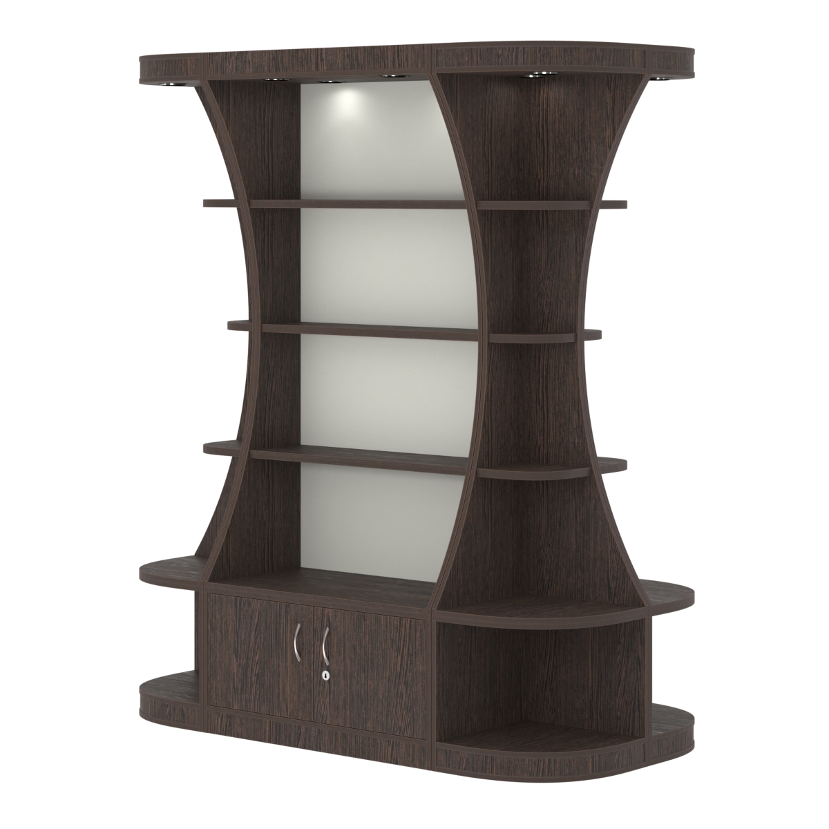 Островной высокий стеллаж ГАРАНТ №2 Дуб Венге + Белый