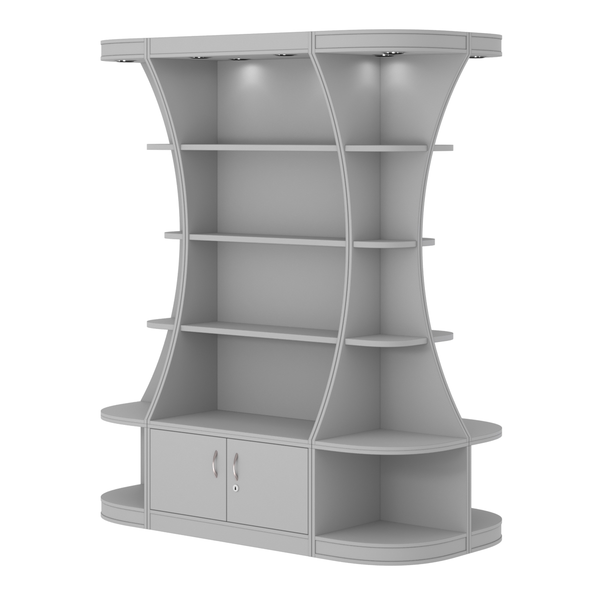 Островной высокий стеллаж ГАРАНТ №2 Серый