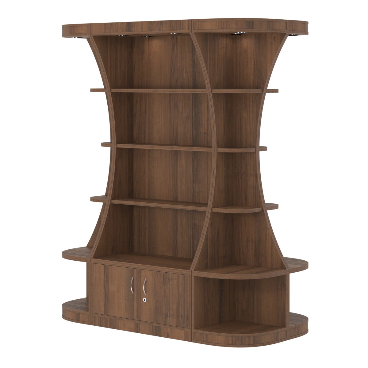 Островной высокий стеллаж ГАРАНТ №2 Орех